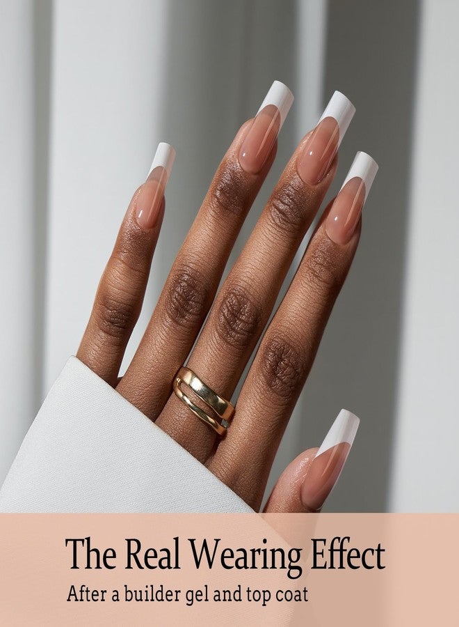 btartboxnails أظافر BTArtboxnails XCOATTIPS ذات الأطراف الفرنسية، 150 قطعة من الأظافر الطويلة المربعة البنية سهلة التركيب، أظافر جل لفن تزيين الأظافر بنفسك - Image 3